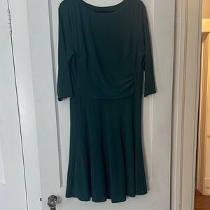 Classic Forest Green Long Sleeve A-Line Dress NWT US14